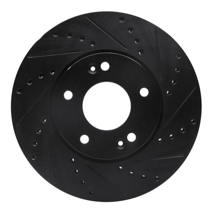 R1 Concepts R1 07-10 Kia Rondo (Canada) Front Right Drilled & Slotted Black Brake Rotor