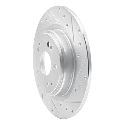 R1 Concepts R1 17-20 Acura MDX Rear Right Drilled & Slotted Silver Brake Rotor