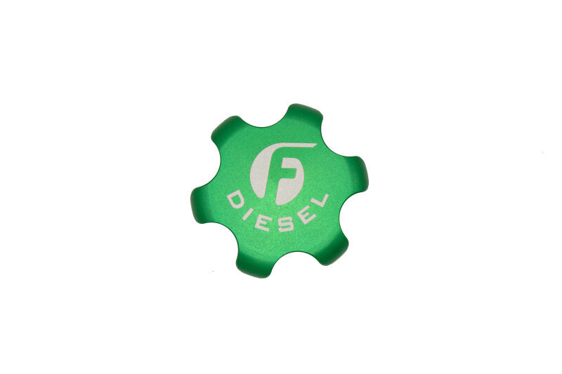 Fleece Performance 13-18 Dodge Cummins Green Anodized Billet Fuel Cap