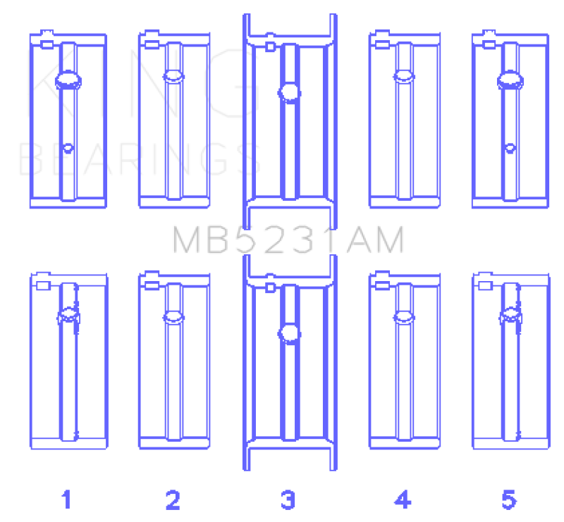 King Engine Bearings Nissan L13/L14/Z18 (Size +0.25mm) Main Bearing Set
