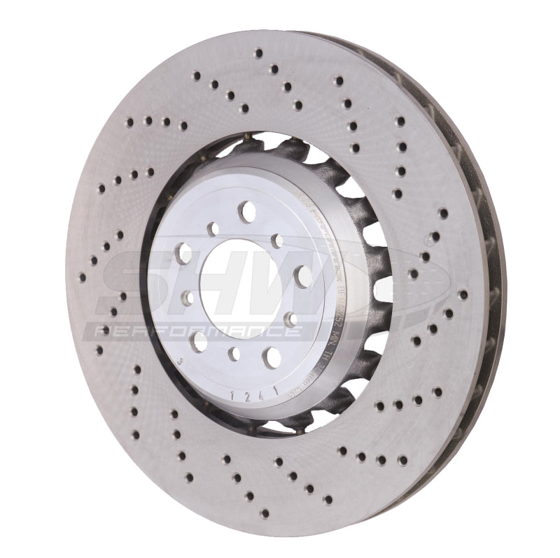SHW Performance SHW 2021 BMW M2 Comp 3.0L w/o Ceramic Brake Right Front Cross-Drilled LW Brake Rotor (34118072018)