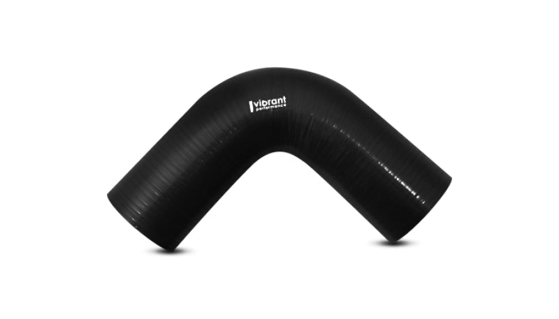 Vibrant 4 Ply Reinforced Silicone Elbow Connector - 3.5in I.D. - 90 deg. Elbow (BLACK)