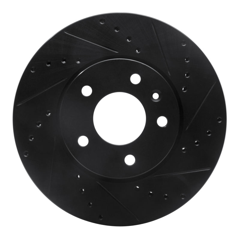 R1 Concepts R1 13-25 Cadillac CT4 Front Right Drilled & Slotted Black Brake Rotor