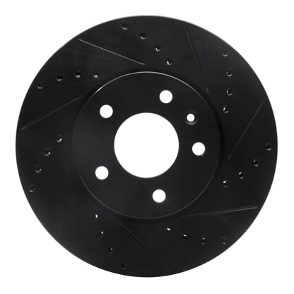 R1 Concepts R1 13-25 Cadillac CT4 Front Right Drilled & Slotted Black Brake Rotor