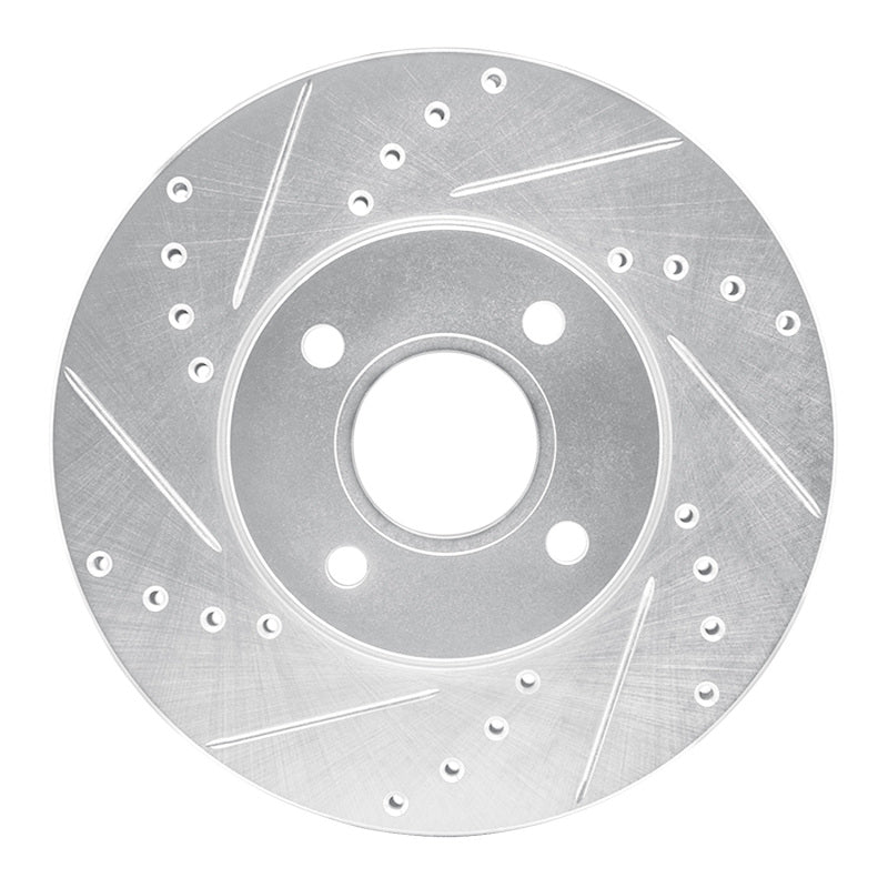 R1 Concepts R1 05-12 Ford Focus Front Left Drilled & Slotted Silver Brake Rotor