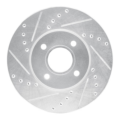 R1 Concepts R1 05-12 Ford Focus Front Left Drilled & Slotted Silver Brake Rotor