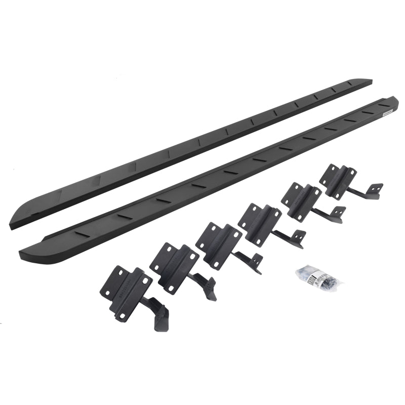 Go Rhino 15-22 Ford F-150 (17-22 Raptor) SC RB10 Slim Running Boards Kit (w/Brackets) - Tex. Blk