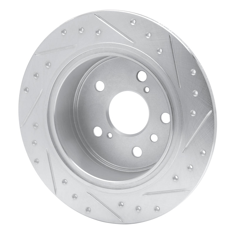 R1 Concepts R1 95-99 Toyota Avalon Rear Left Drilled & Slotted Silver Brake Rotor