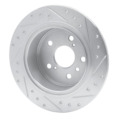 R1 Concepts R1 95-99 Toyota Avalon Rear Left Drilled & Slotted Silver Brake Rotor