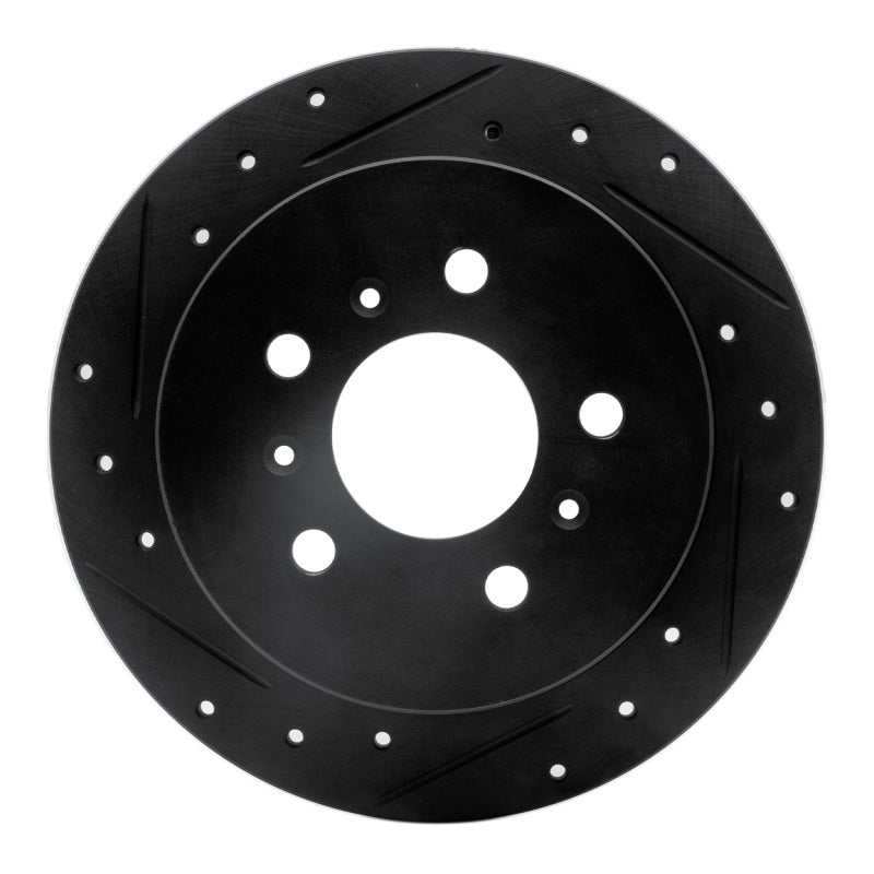 R1 Concepts R1 06-10 Buick Allure Rear Left Drilled & Slotted Black Brake Rotor