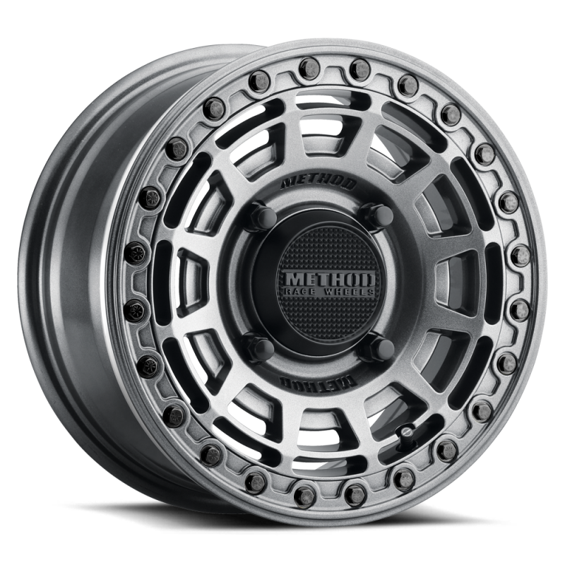 Method Wheels Method MR415 Beadlock 15x10 / 6+4/25mm Offset / 5x4.5 / 76 CB Graphite Wheel - Gloss Graphite Ring