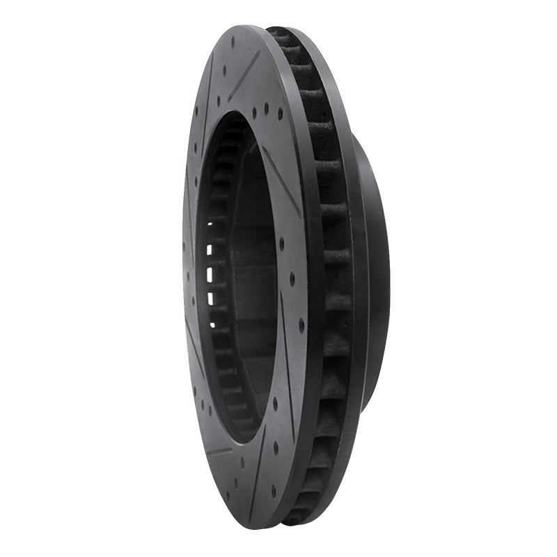 R1 Concepts R1 88-00 Chevrolet K1500 Suburban Front Right Drilled & Slotted Black Brake Rotor