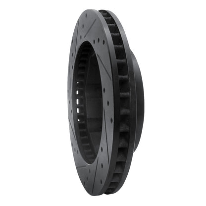 R1 Concepts R1 88-00 Chevrolet K1500 Suburban Front Right Drilled & Slotted Black Brake Rotor