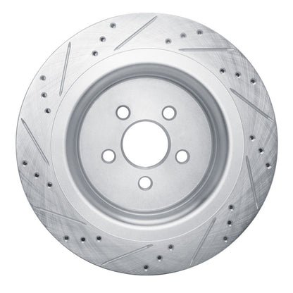 R1 Concepts R1 2019-2024 Ford Edge Rear Right Drilled & Slotted Silver Brake Rotor