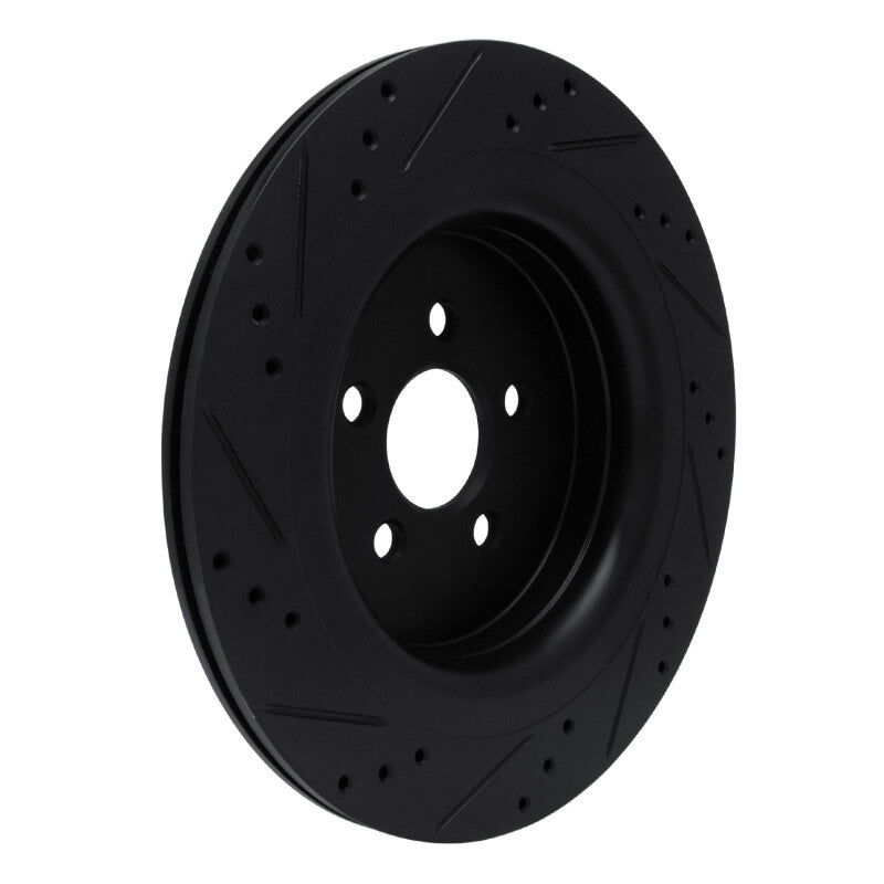 R1 Concepts R1 19-24 Ford Edge Rear Right Drilled & Slotted Black Brake Rotor