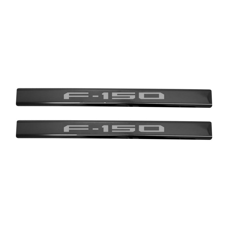 Putco 15-20 Ford F-150 - SuperCrew w/ F-150 Etching (4pcs) Black Platinum Door Sills