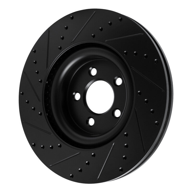 R1 Concepts R1 20-25 Ford Explorer Front Right Drilled & Slotted Black Brake Rotor