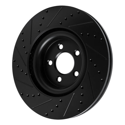 R1 Concepts R1 20-25 Ford Explorer Front Right Drilled & Slotted Black Brake Rotor