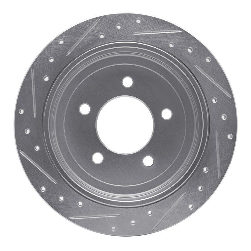 R1 Concepts R1 97-04 Ford F-150 4WD Rear Right Drilled & Slotted Silver Brake Rotor