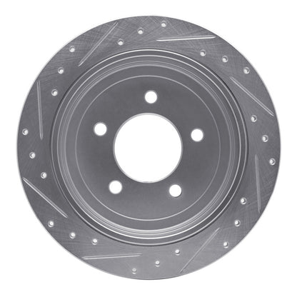 R1 Concepts R1 97-04 Ford F-150 4WD Rear Right Drilled & Slotted Silver Brake Rotor