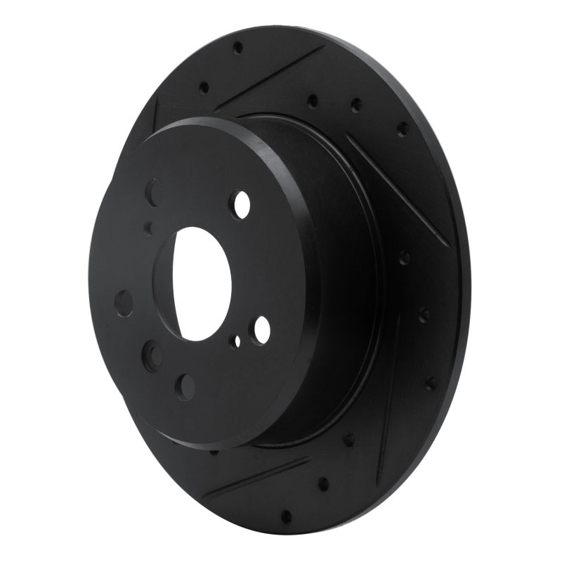 R1 Concepts R1 92-03 Lexus ES300 Rear Left Drilled & Slotted Black Brake Rotor
