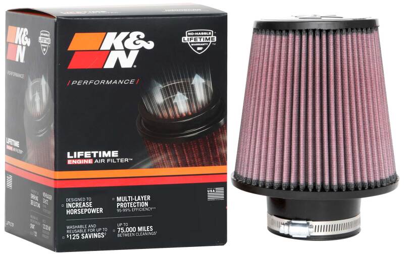 K&N Engineering K&N Universal Clamp-On Air Filter 3in FLG / 6in B / 4-1/2in T / 6in H