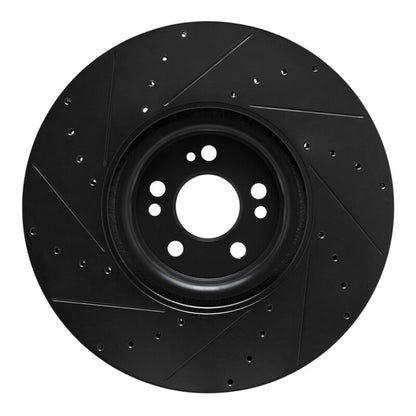R1 Concepts R1 20-26 Mercedes-Benz GLE450e Front Right Drilled & Slotted Black Brake Rotor