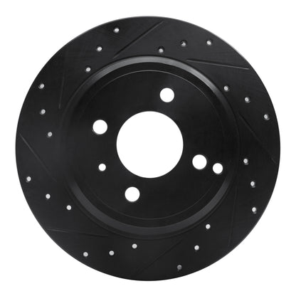 R1 Concepts R1 93-95 Volvo 850 Rear Left Drilled & Slotted Black Brake Rotor