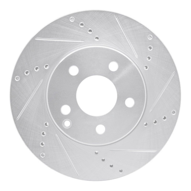 R1 Concepts R1 03-09 Mercedes-Benz E350 Front Right Drilled & Slotted Silver Brake Rotor