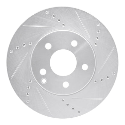 R1 Concepts R1 03-09 Mercedes-Benz E350 Front Right Drilled & Slotted Silver Brake Rotor