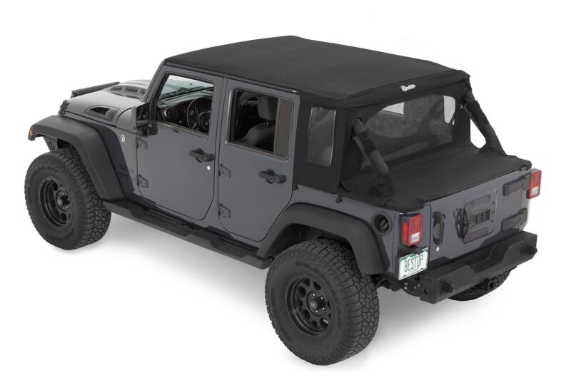 Bestop 07-18 Jeep Wrangler JK 2-Door Halftop Conversion Kit (Black Diamond)
