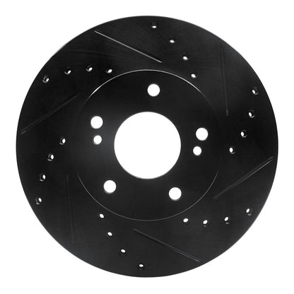 R1 Concepts R1 89-99 Infiniti I30 Front Right Drilled & Slotted Black Brake Rotor