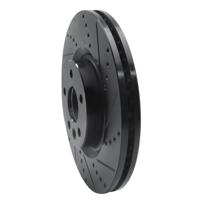 R1 Concepts R1 15-19 Jaguar E-Pace Front Right Drilled & Slotted Black Brake Rotor