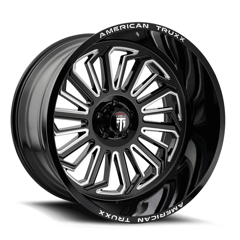 American Truxx AT1916 Butcher 24x14 / 6x139.7 BP / -76mm Offset / 106mm Hub Gloss Black Milled Wheel