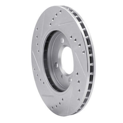 R1 Concepts R1 84-91 BMW 325 Front Right Drilled & Slotted Silver Brake Rotor