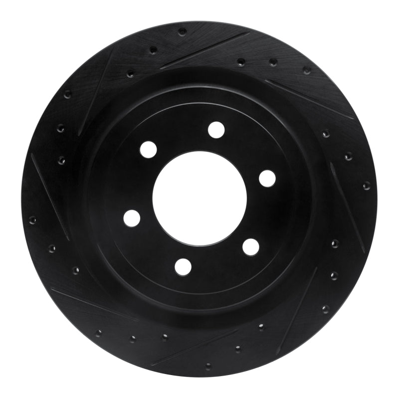 R1 Concepts R1 21-25 Ford F-150 4WD Rear Left Drilled & Slotted Black Brake Rotor