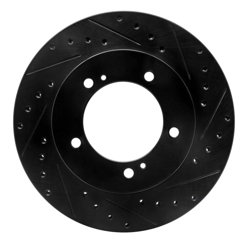 R1 Concepts R1 96-98 Suzuki Sidekick Front Right Drilled & Slotted Black Brake Rotor