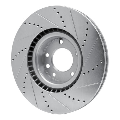 R1 Concepts R1 08-09 Porsche CAYENNE Front Left Drilled & Slotted Silver Brake Rotor