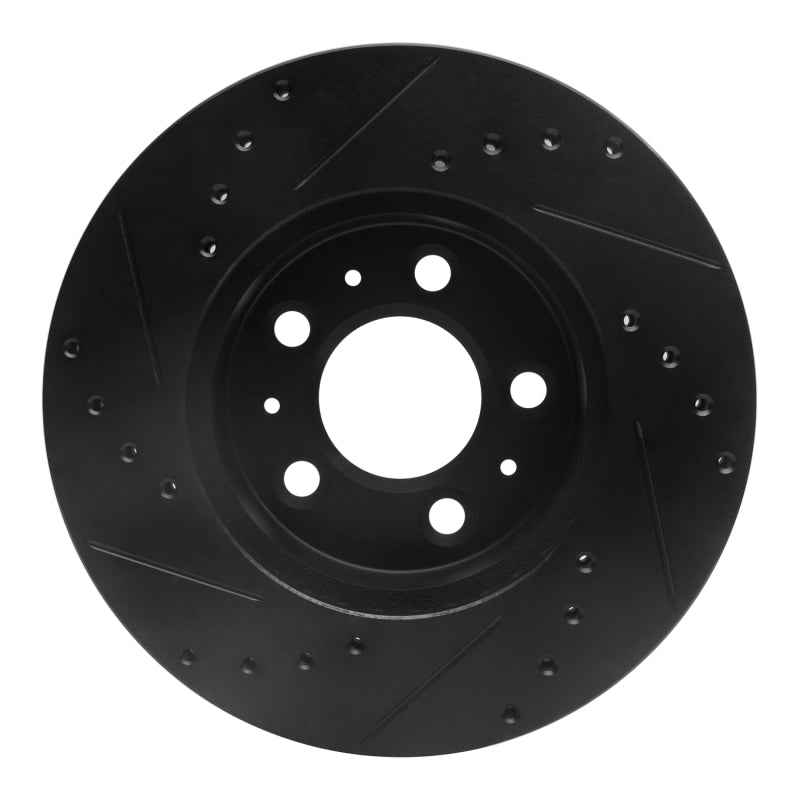 R1 Concepts R1 95-97 Ford Crown Victoria Front Right Drilled & Slotted Black Brake Rotor