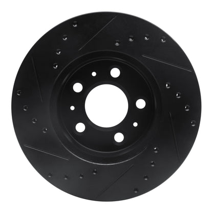 R1 Concepts R1 95-97 Ford Crown Victoria Front Right Drilled & Slotted Black Brake Rotor