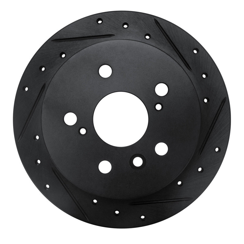 R1 Concepts R1 02-08 Lexus ES300 Rear Right Drilled & Slotted Black Brake Rotor