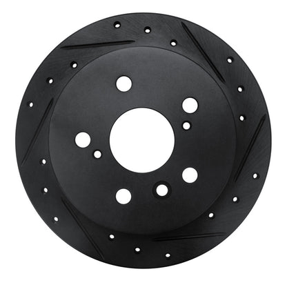 R1 Concepts R1 02-08 Lexus ES300 Rear Right Drilled & Slotted Black Brake Rotor
