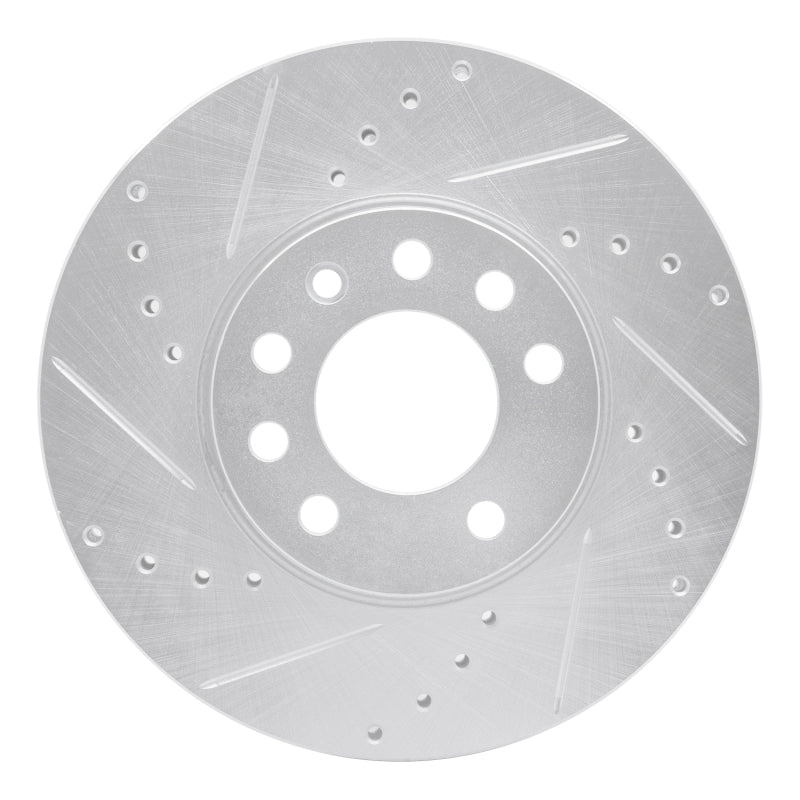 R1 Concepts R1 03-11 Cadillac BLS (Mexico) Front Left Drilled & Slotted Silver Brake Rotor