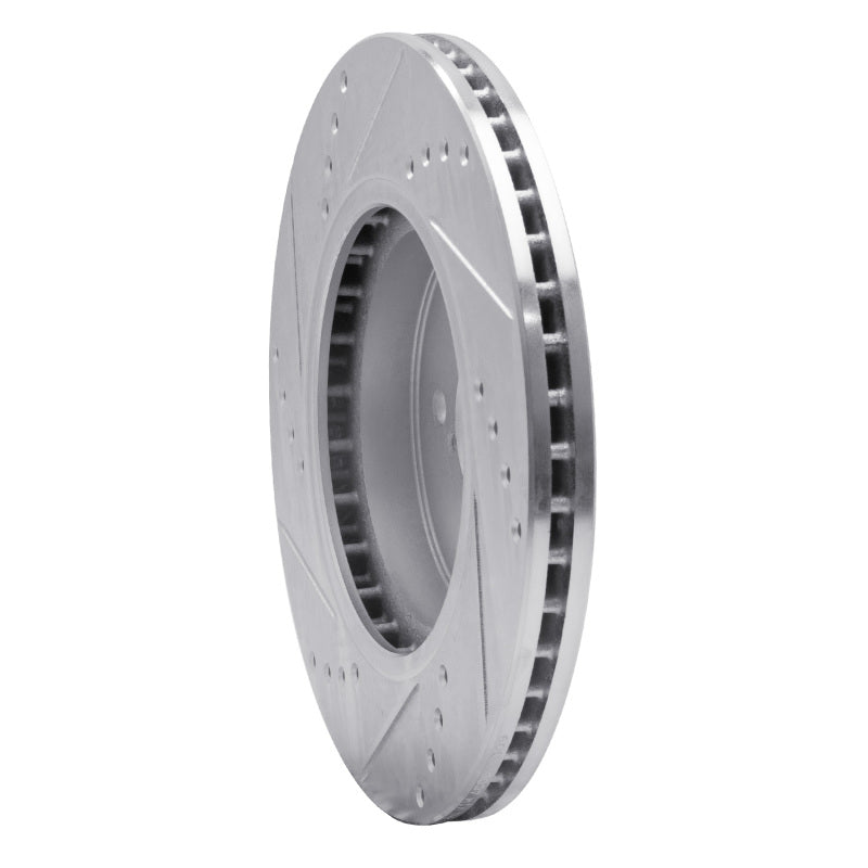 R1 Concepts R1 17-23 Subaru Impreza Front Right Drilled & Slotted Silver Brake Rotor