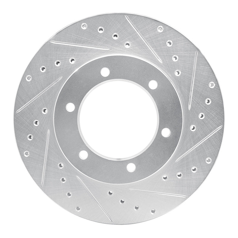 R1 Concepts R1 91-98 Toyota 4Runner Front Right Drilled & Slotted Silver Brake Rotor