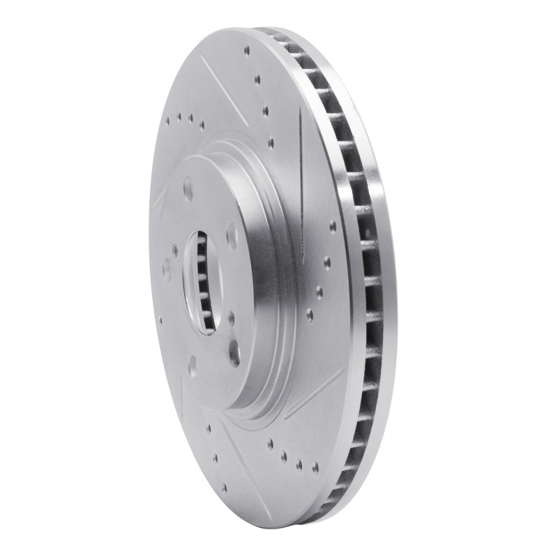 R1 Concepts R1 99-07 Lexus ES300 Front Right Drilled & Slotted Silver Brake Rotor