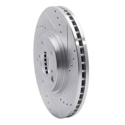 R1 Concepts R1 99-07 Lexus ES300 Front Right Drilled & Slotted Silver Brake Rotor