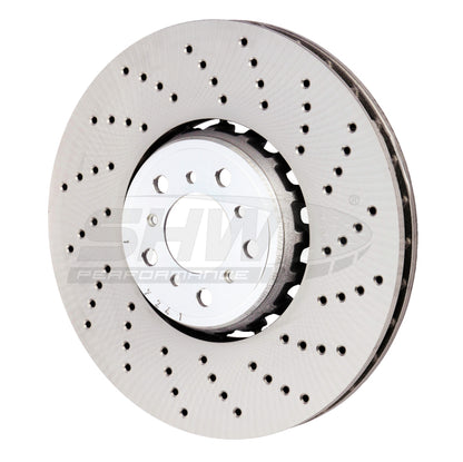 SHW Performance SHW 15-18 BMW X5 M 4.4L Right Front Cross-Drilled Lightweight Brake Rotor (34112284902)