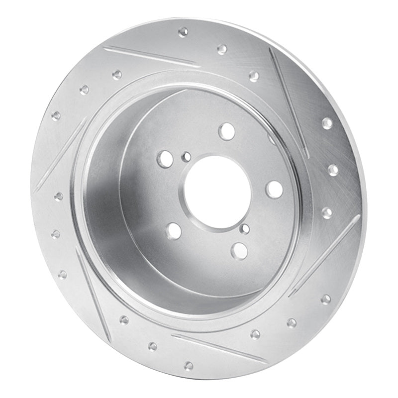 R1 Concepts R1 12-23 Subaru Crosstrek Rear Left Drilled & Slotted Silver Brake Rotor