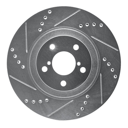 R1 Concepts R1 04-25 Scion FR-S Front Left Drilled & Slotted Silver Brake Rotor